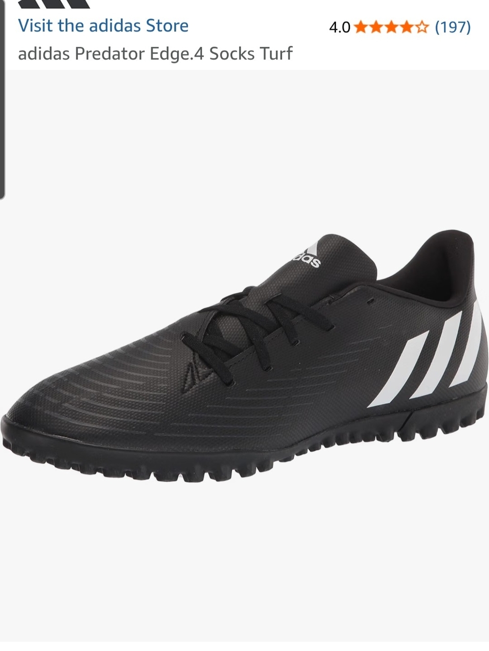 adidas Black and White Turf Soccer Shoes